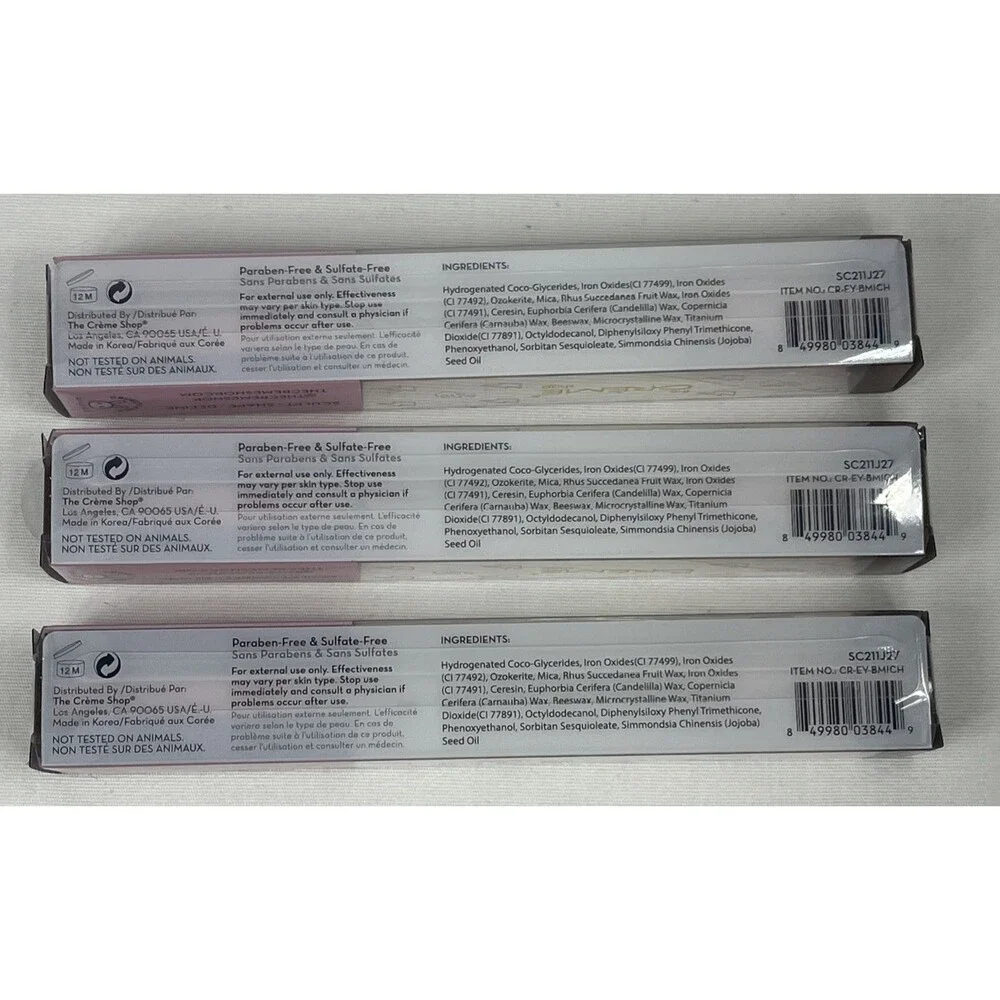 Lot of 3 The Creme Shop 2-in-1 Retractable Brow Pencil + Spoolie Chocolate NEW